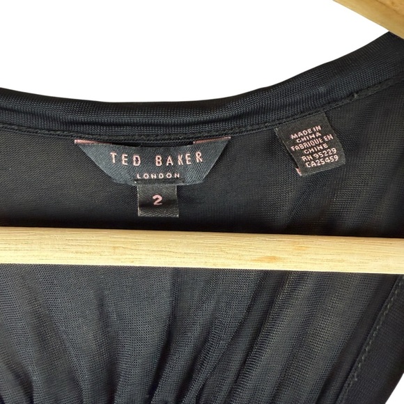 Ted Baker London black Skylon racer back tank top Size 2 - Picture 9 of 9